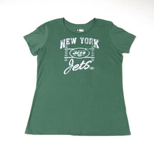 NY Jets Shirt Womens Extra Large Green Short Sleeve Graphic Tee NFL Team Apparel